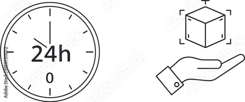 Fast and quick 24 hour delivery service with hand holding box