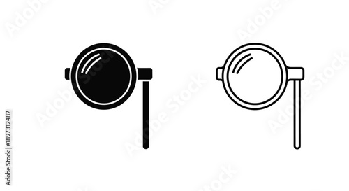 Two magnifying glasses one solid and one outline a striking silhouette