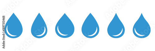 Simple water, blood and oil drop icon set in different outlines. Drop icon vector set. Blood, water, oil and ink drop icons vector design template. Liquid drop Vector illustration. Editable stroke 