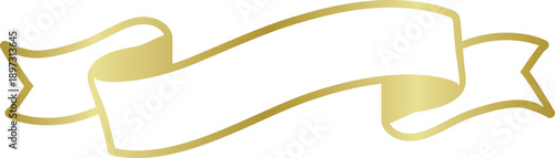 金色の高級感あるリボンフレーム ベクターイラスト