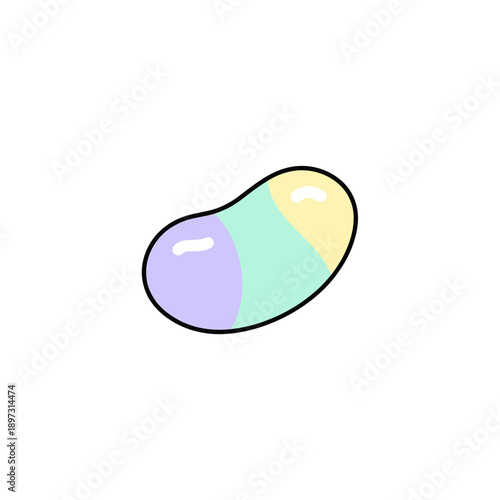 Cute Pastel Jelly Bean Candy Cartoon Vector Illustration