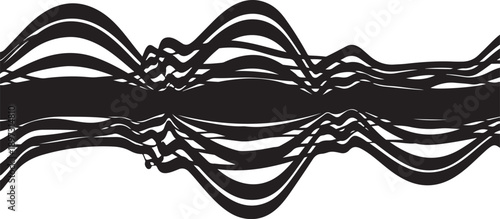 Abstract black and white wavy lines design element isolated