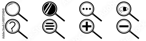 Search icon. Magnifying glass.