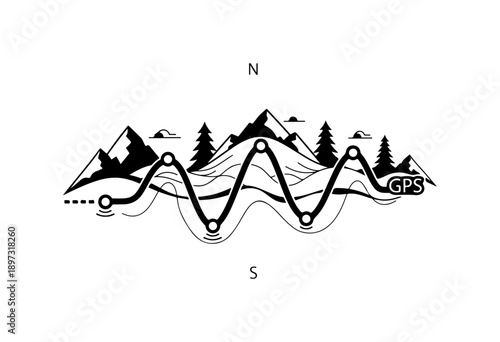 Mountain Topography with GPS Signal and Compass Direction