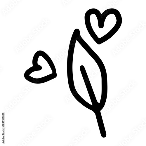 doodle leaf element
