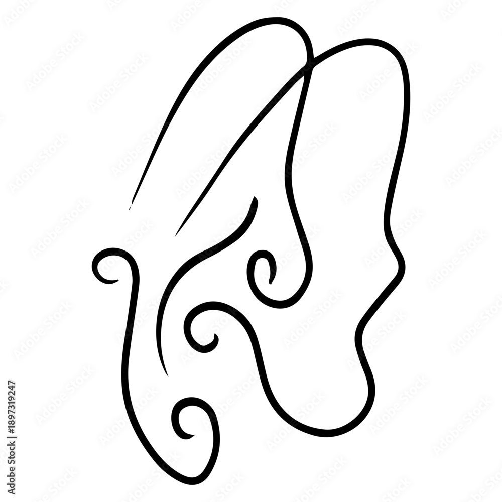 Obraz premium line art butterfly
