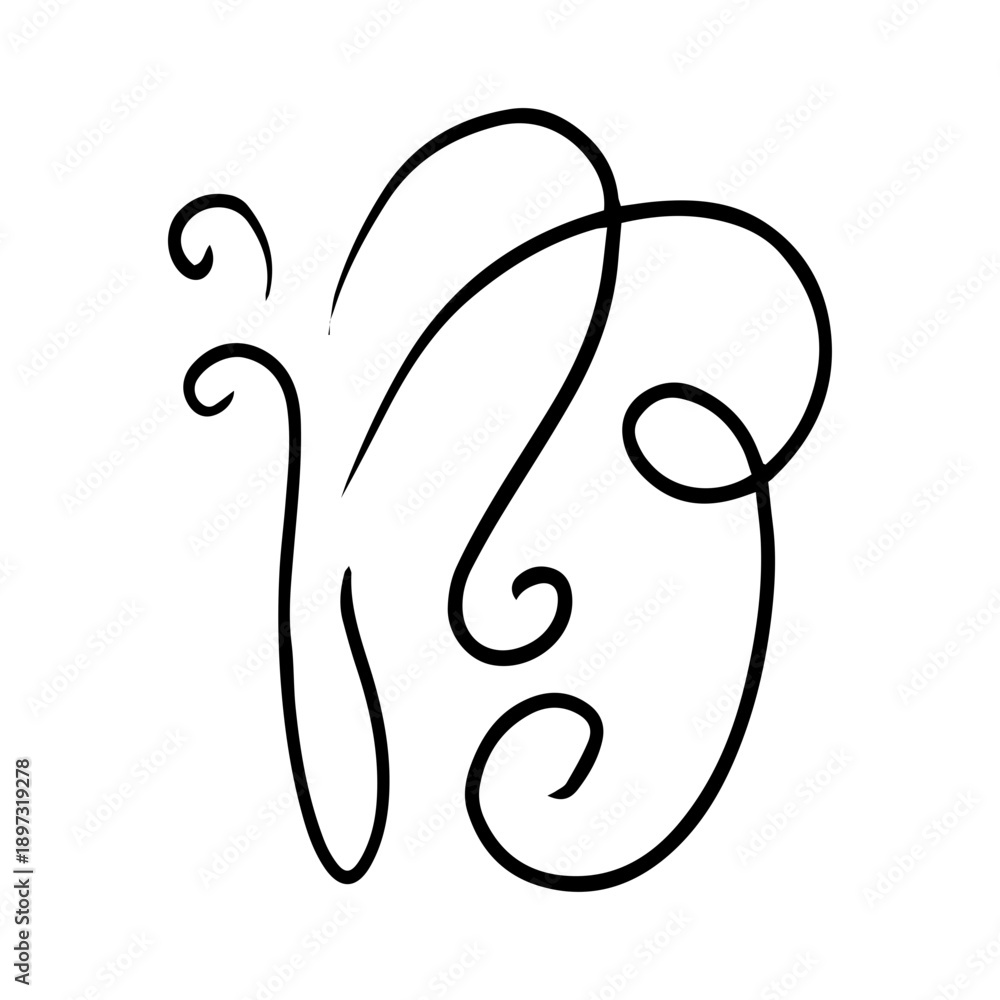 Obraz premium line art butterfly