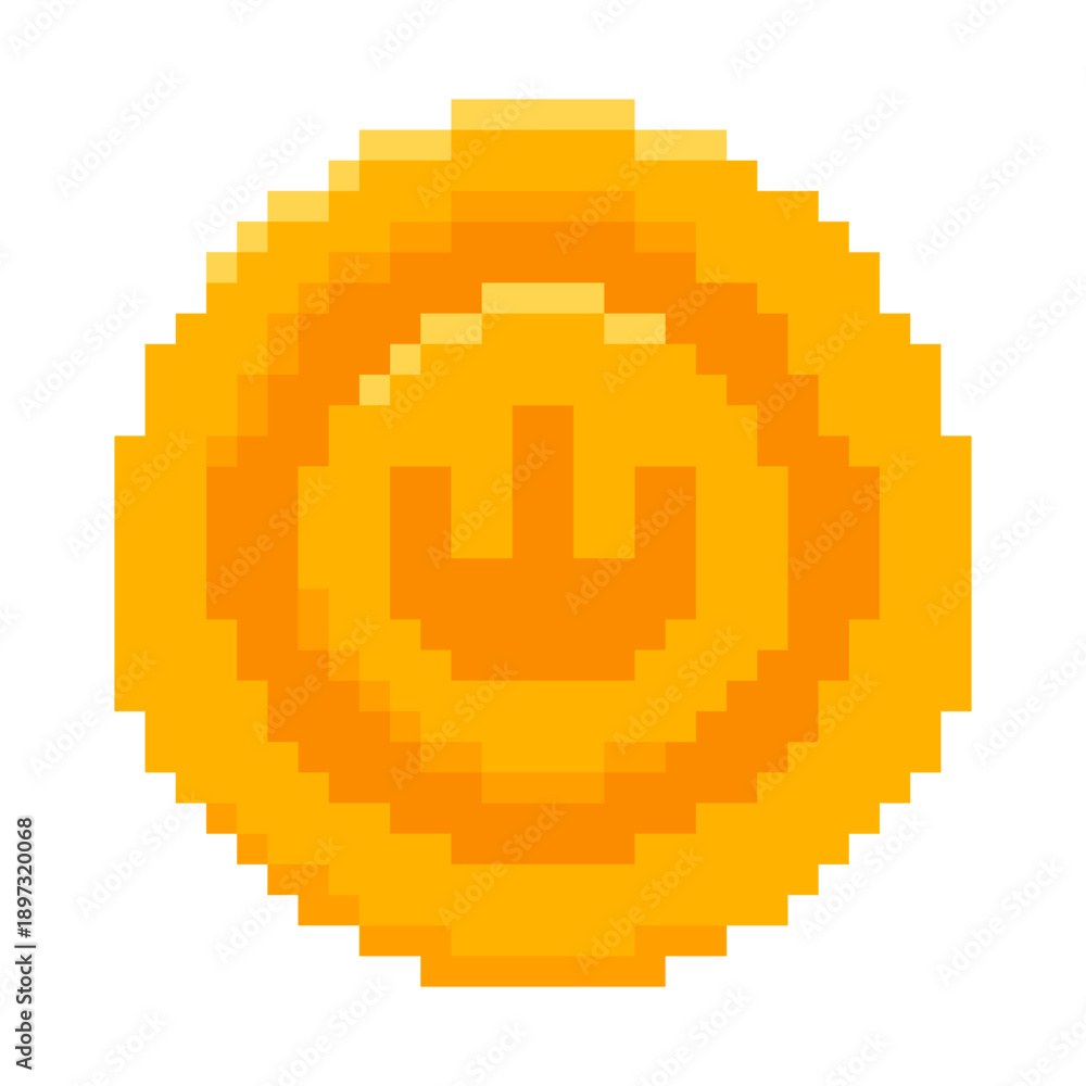 Fototapeta premium pixel crown coin