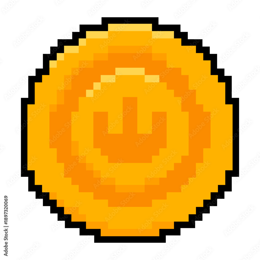 Obraz premium pixel crown coin