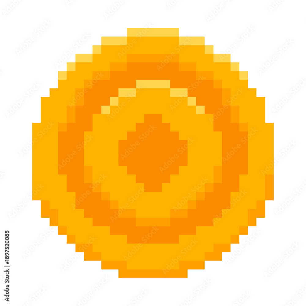 Fototapeta premium pixel diamond coin