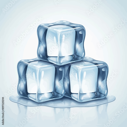 Transparent Ice Cubes Illustration – Fresh and Cold Minimal Design