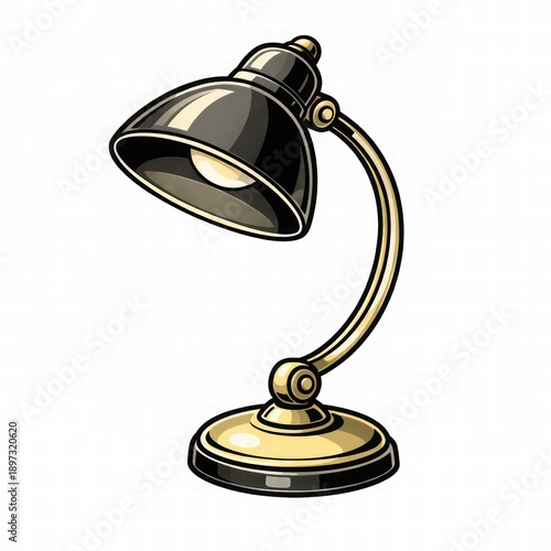 Wallpaper Mural Classic Desk Lamp Illustration with Shiny Finish Torontodigital.ca
