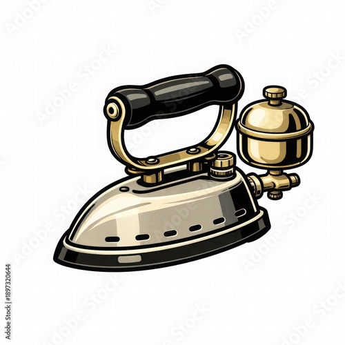 Wallpaper Mural Vintage Steam Iron Illustration with Detailed Design Torontodigital.ca