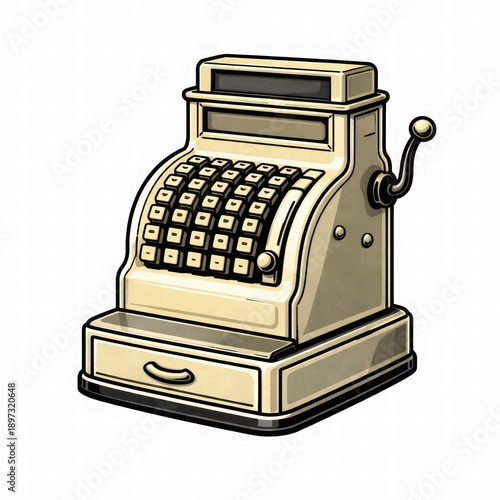 Wallpaper Mural Vintage Typewriter Illustration in High Fidelity Design Torontodigital.ca