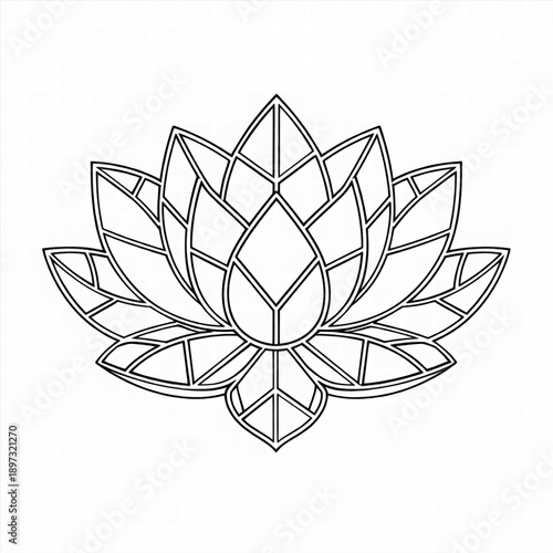 Wallpaper Mural Elegant Line Art Lotus Flower Design Torontodigital.ca