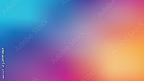 Vibrant colorful blue purple pink and orange smooth gradient abstract background for modern digital
