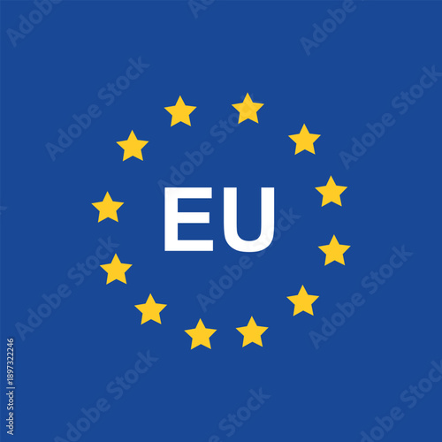 Fotografija European union flag with eu text centered