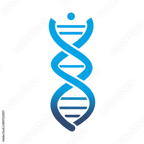 DNA Helix Icon: The elegant depiction of a DNA double helix, a visual representation of the fundamental building block of life, signifies the essence of genetics and scientific discovery.