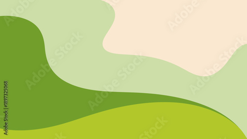 Abstract colorful green shapes and lines composition design element