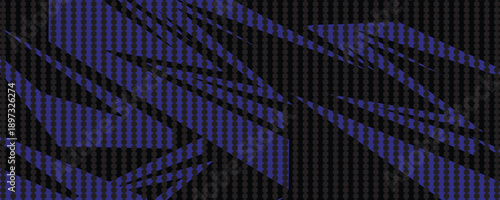 sports background, banner design in blue and black with pointed shapes and empty space. brush stroke pattern