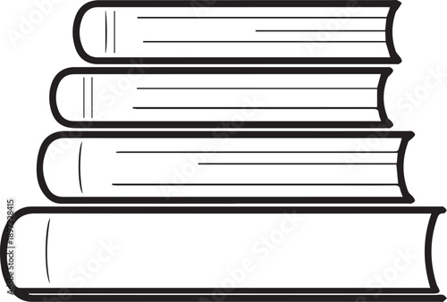 Stack of Four Hardcover Books in Tapered Arrangement — Ideal for Educational Editorials, Academic Branding, and Literary or Library-Themed Visuals