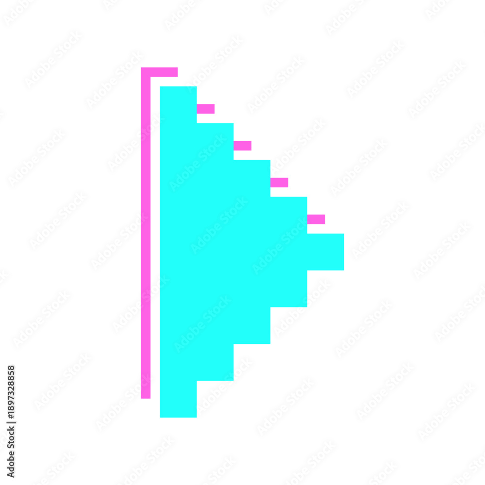 Obraz premium glitch pixel arrow
