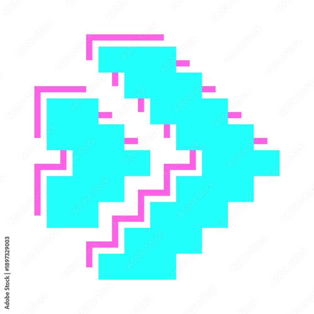 Fototapeta premium glitch pixel arrow