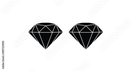 Two geometric diamond shapes in stark contrast a bold silhouette