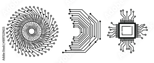 Circuit Board Microchip Vector Illustration