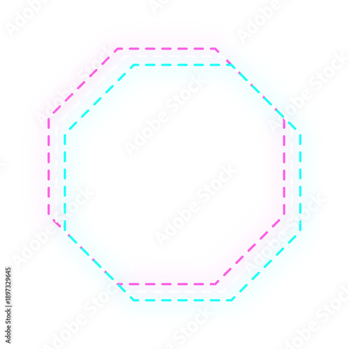 neon glitch dashed frame