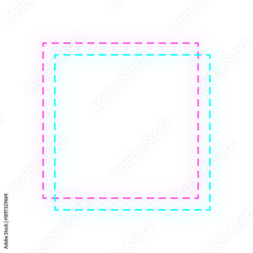 neon glitch dashed frame