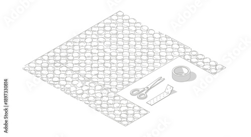 DIY mosaic tile art kit with tools and instructions.