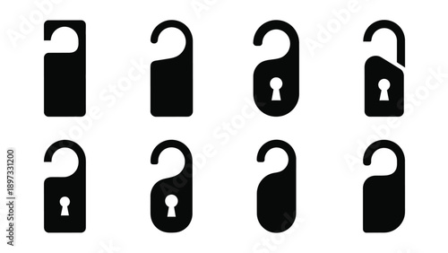 Black padlock icons in various styles a minimalist graphic silhouette