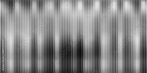 Dark grey and purple ribbed glass. Vector ribbed glass texture background. Mesh gradient. acrylic ribbed bath surface. Reeded glass background semitransparent overlay. Bath wall window