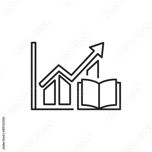 Wallpaper Mural Business Growth Chart and Open Book Icon. Torontodigital.ca