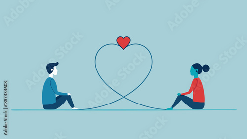 man and woman with heart