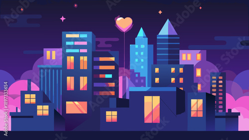 night city in winter