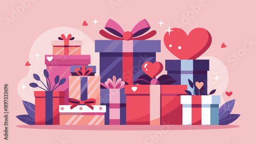 happy birthday card with gift boxes