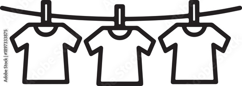 T shirts hanging on a clothesline