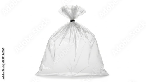 Transparent polyethylene drawstring waste bag for convenient household or commercial trash disposal
