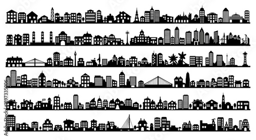 Collection of elegant deer silhouettes, showcasing diverse poses and sizes, perfect for nature, wildlife, and design projects, capturing the grace of these majestic animals