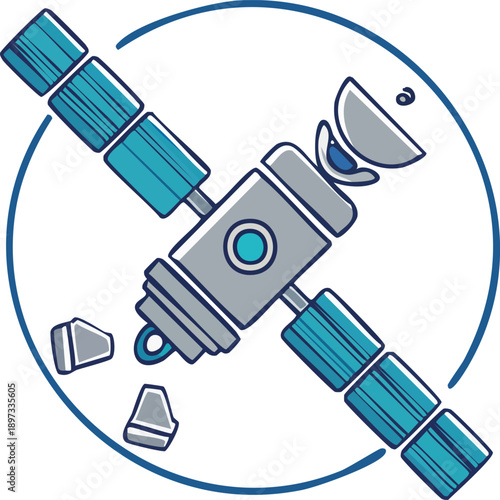 Modern Orbit Sustainability Symbol for Space Tech
