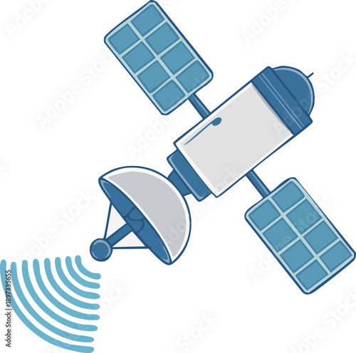 Satellite Orbit Maintenance Icon with Debris Symbol