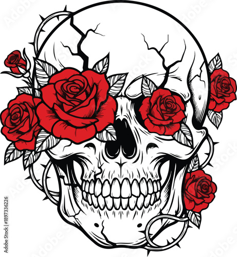 Edgy Alternative Art Vector for Music Festival Merchandise and Rock Band Branding