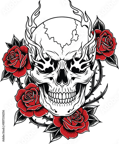 Edgy Alternative Art Vector for Music Festival Merchandise and Rock Band Branding