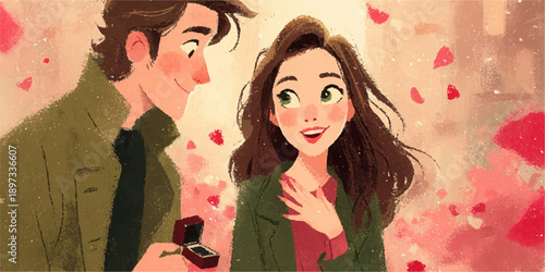  couple proposing under a heartshaped tree for propose day