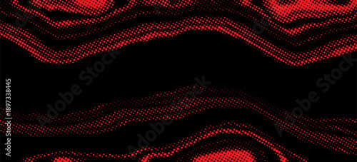 An abstract red and black halftone streak background image.