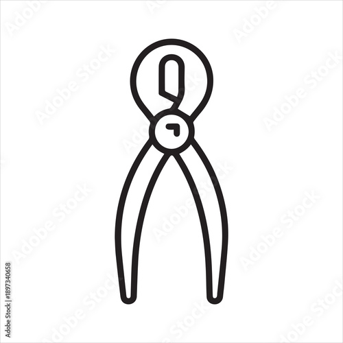 Divider tool icon vector illustration of a measuring tool for technical drawing and design work usage silhouette