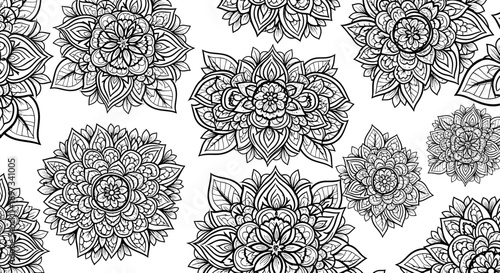 Intricate Floral Mandala Coloring Page Pattern
