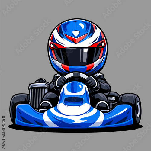 cute chibi go-kart vector image